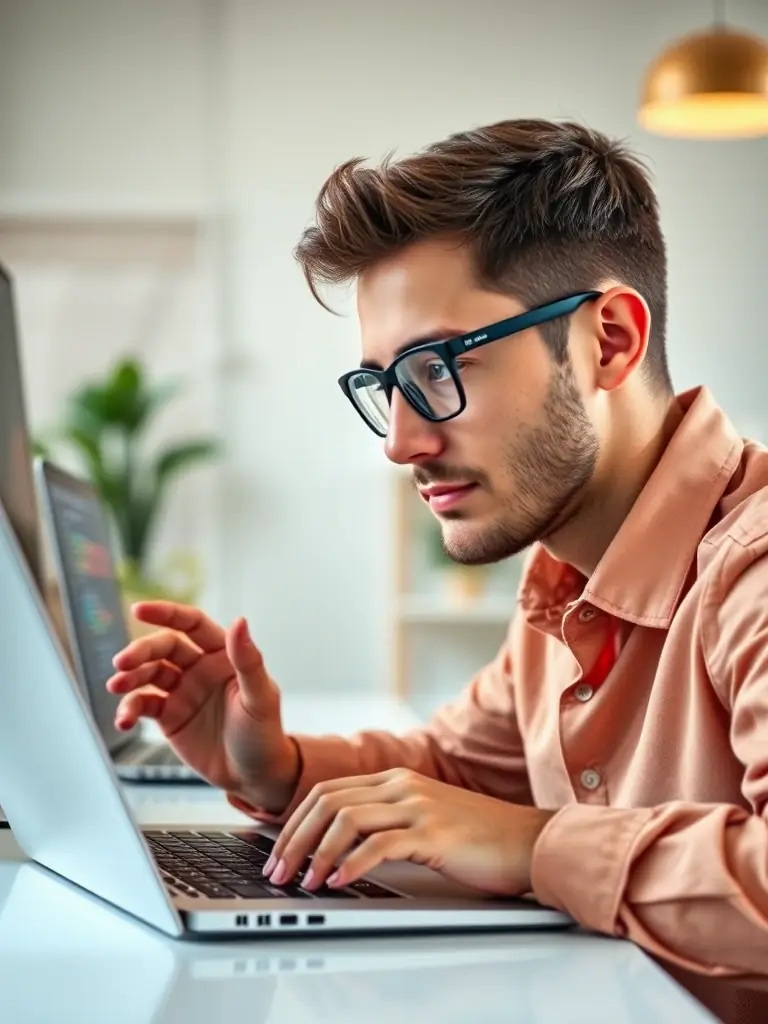 A developer reviewing code on a large monitor, highlighting the attention to detail in Pearl Core's services.